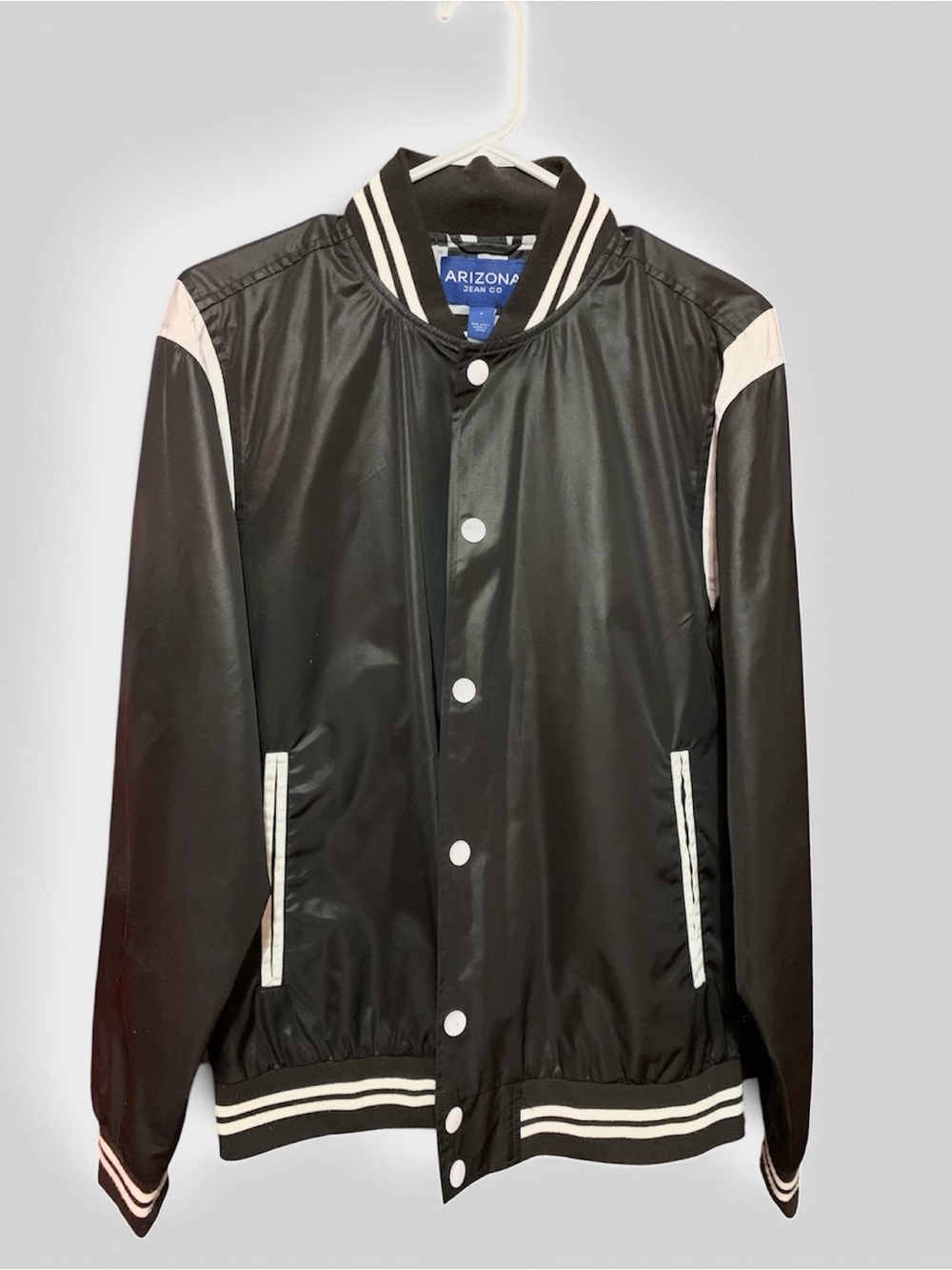 Arizona Jean Co Men’s Black White Varsity Bomber Jacket